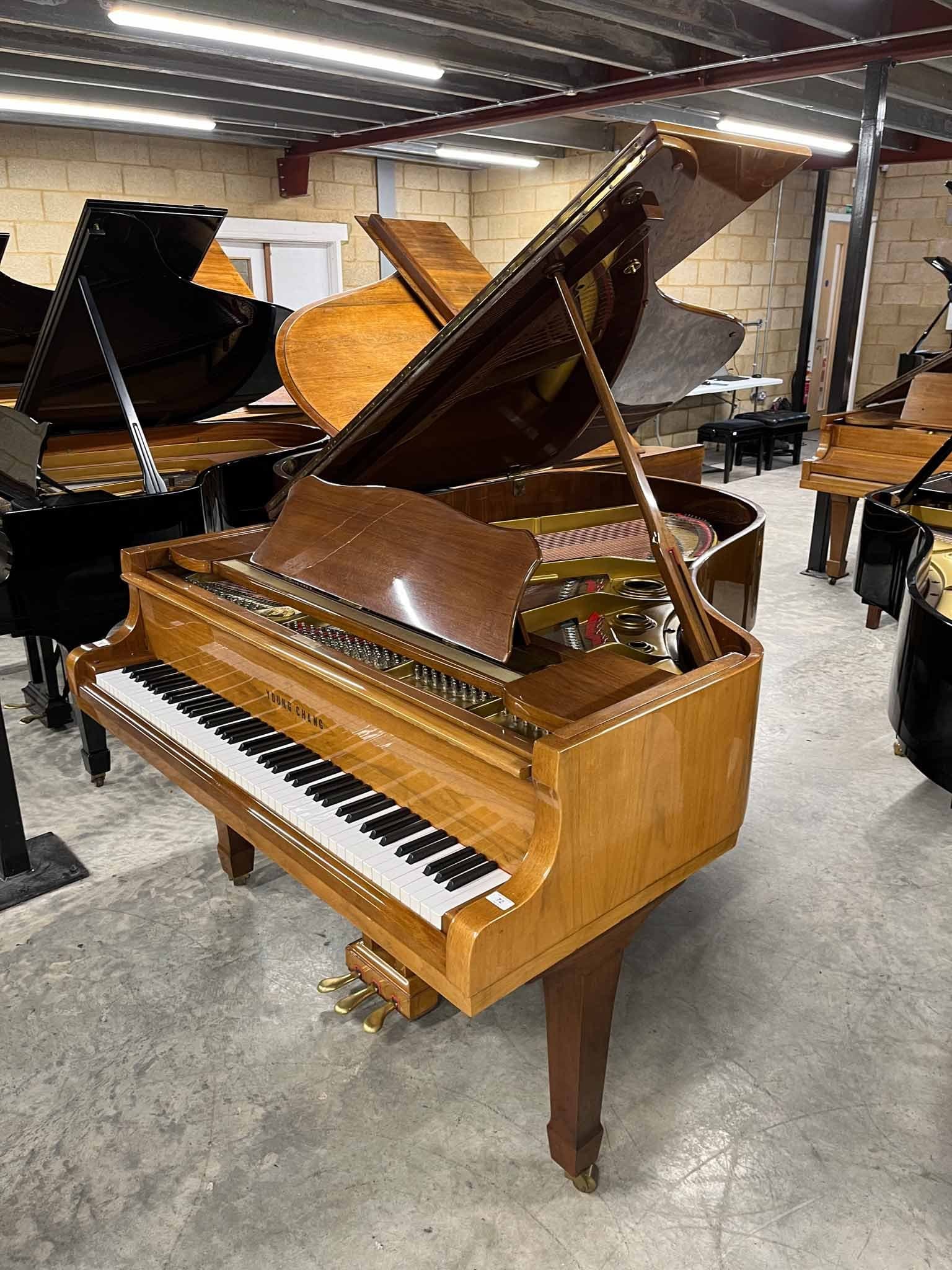 Young upright piano